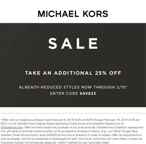 michale kors promo code|michael kors extra discount code.